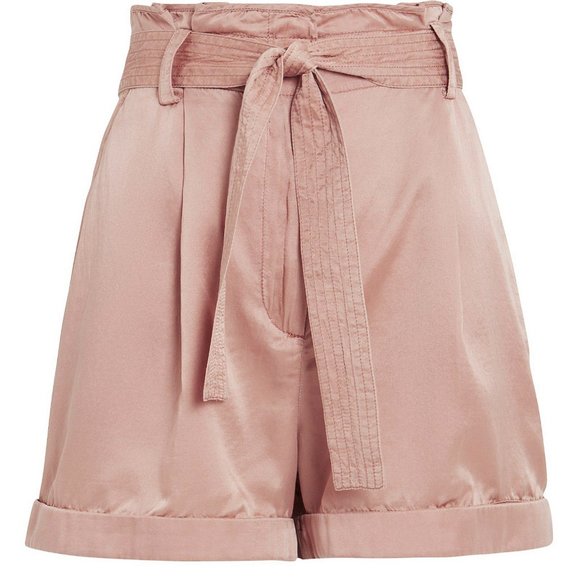A.L.C. Pants - NEW A.L.C Women Merrick Rose Silk Blend Tie Bow Fold Over Cuffed Paper Bag Short